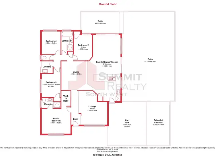 Floorplan of Homely house listing, 62 Chapple Drive, Australind WA 6233