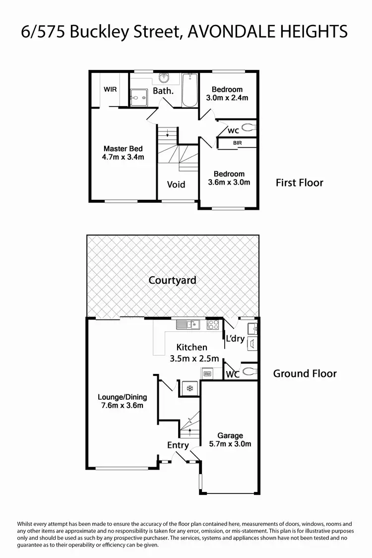 Floorplan of Homely townhouse listing, 6/575 Buckley Street, Avondale Heights VIC 3034
