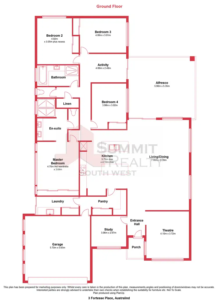 Floorplan of Homely house listing, 3 Fortesse Place, Australind WA 6233