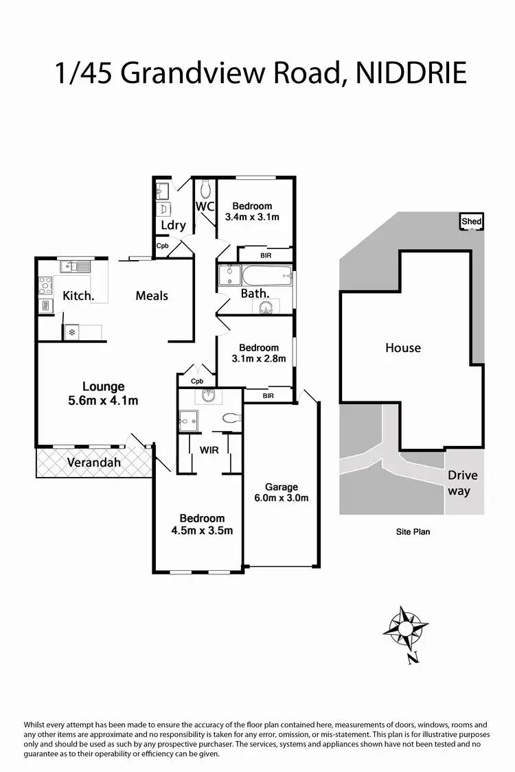 Floorplan of Homely unit listing, 1/45 Grandview Road, Niddrie VIC 3042
