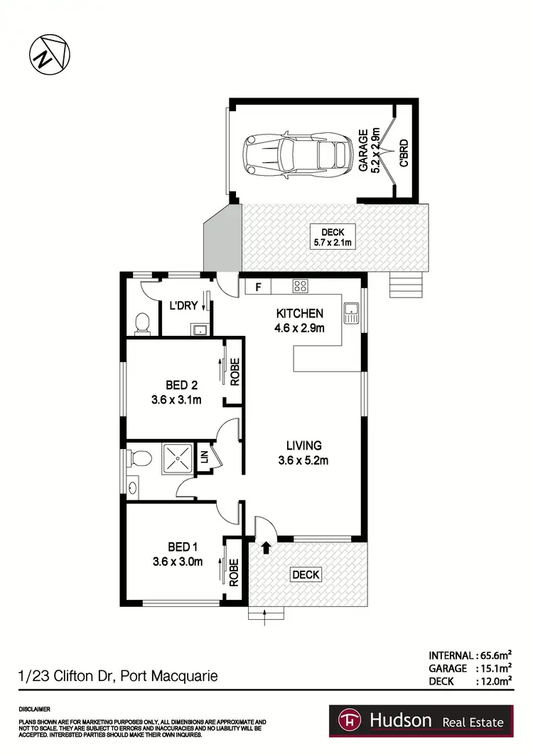 Floorplan of Homely villa listing, 1/23 Clifton Drive, Port Macquarie NSW 2444
