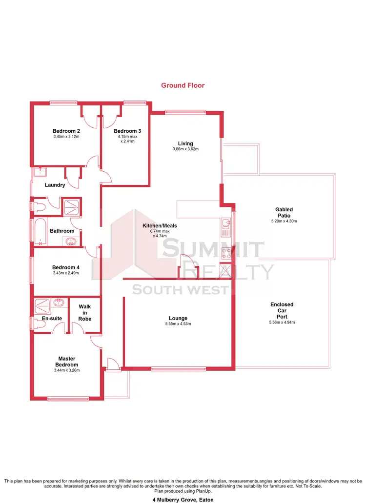 Floorplan of Homely house listing, 4 Mulberry Grove, Eaton WA 6232