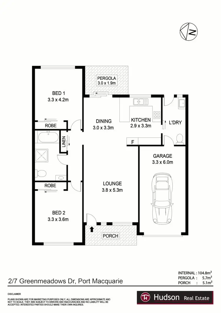 Floorplan of Homely villa listing, 2/7 Greenmeadows Drive, Port Macquarie NSW 2444