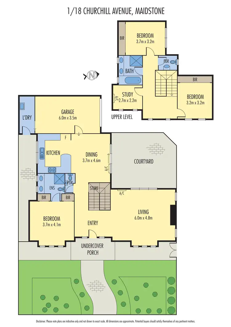 Floorplan of Homely townhouse listing, 1/18 Churchill Avenue, Maidstone VIC 3012