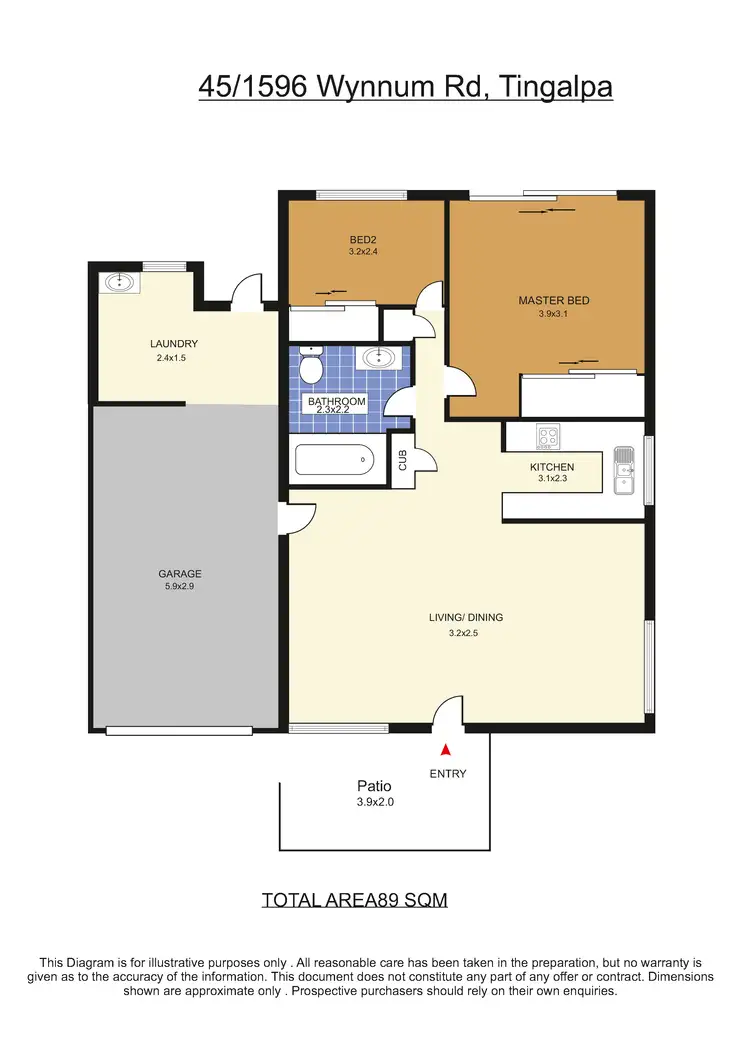 Floorplan of Homely townhouse listing, 45/1596 Wynnum Road, Tingalpa QLD 4173