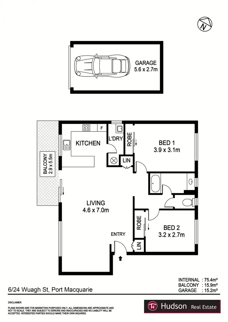 Floorplan of Homely unit listing, 6/24 Waugh Street, Port Macquarie NSW 2444