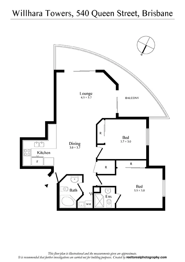 Floorplan of Homely unit listing, Unit 66/540 Queen Street, Brisbane QLD 4000