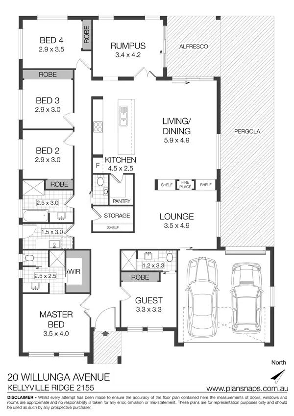 Floorplan of Homely house listing, 20 Willunga Avenue, Kellyville Ridge NSW 2155