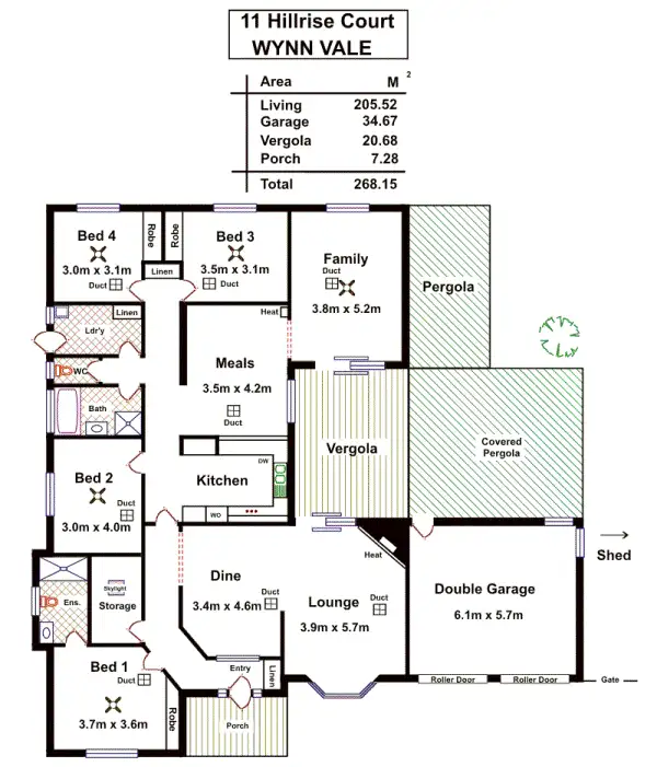 Floorplan of Homely house listing, 11 Hillrise Court, Wynn Vale SA 5127