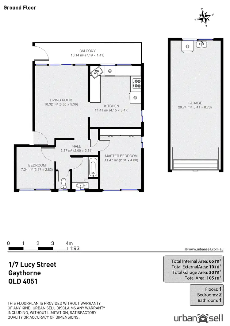Floorplan of Homely unit listing, 1/7 Lucy Street, Gaythorne QLD 4051