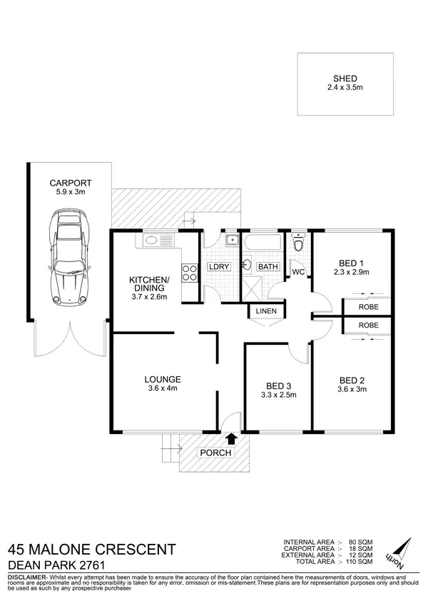 Floorplan of Homely house listing, 45 Malone Crescent, Dean Park NSW 2761