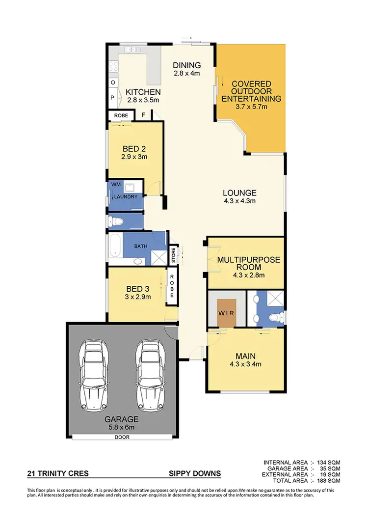 Floorplan of Homely house listing, 21 Trinity Crescent, Sippy Downs QLD 4556