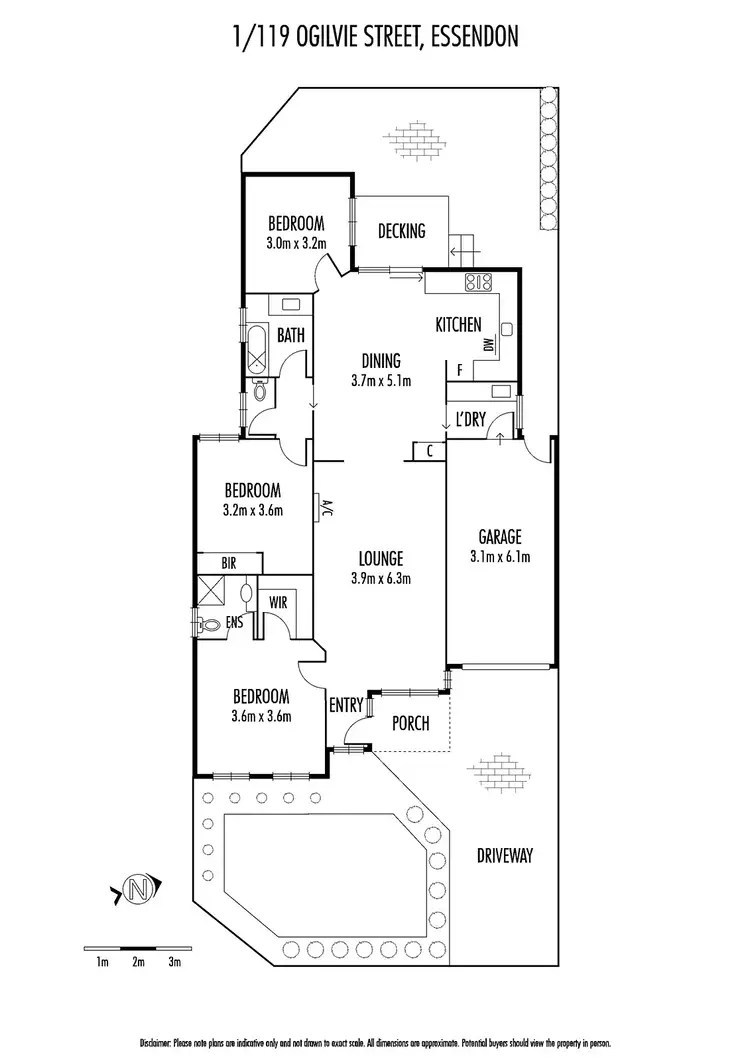 Floorplan of Homely unit listing, 1/119 Ogilvie Street, Essendon VIC 3040