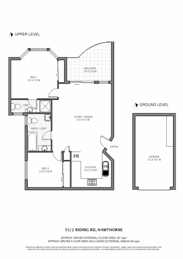 Floorplan of Homely unit listing, 2//55 Riding Road, Hawthorne QLD 4171