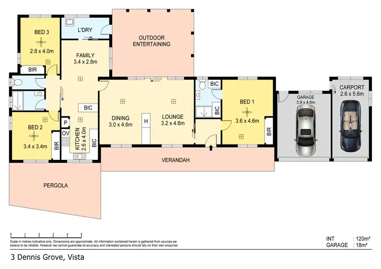 Floorplan of Homely house listing, 3 Dennis Grove St, Vista SA 5091