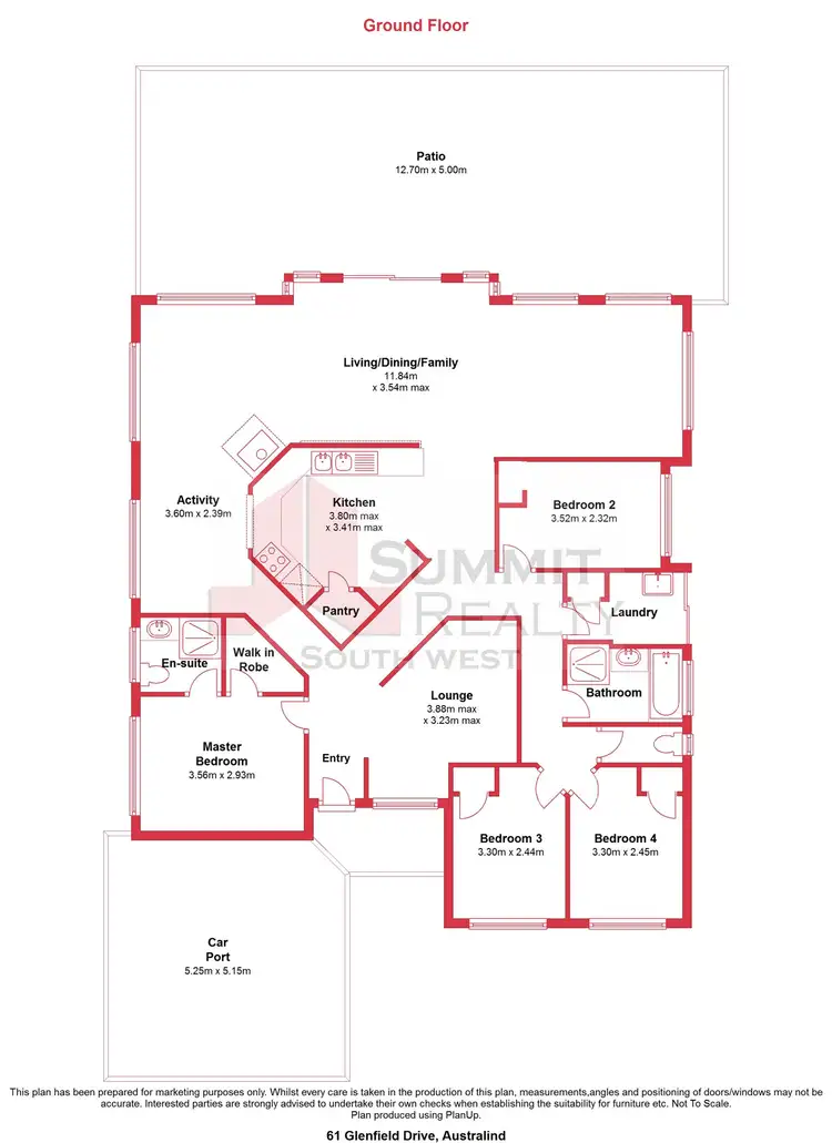 Floorplan of Homely house listing, 61 Glenfield Drive, Australind WA 6233