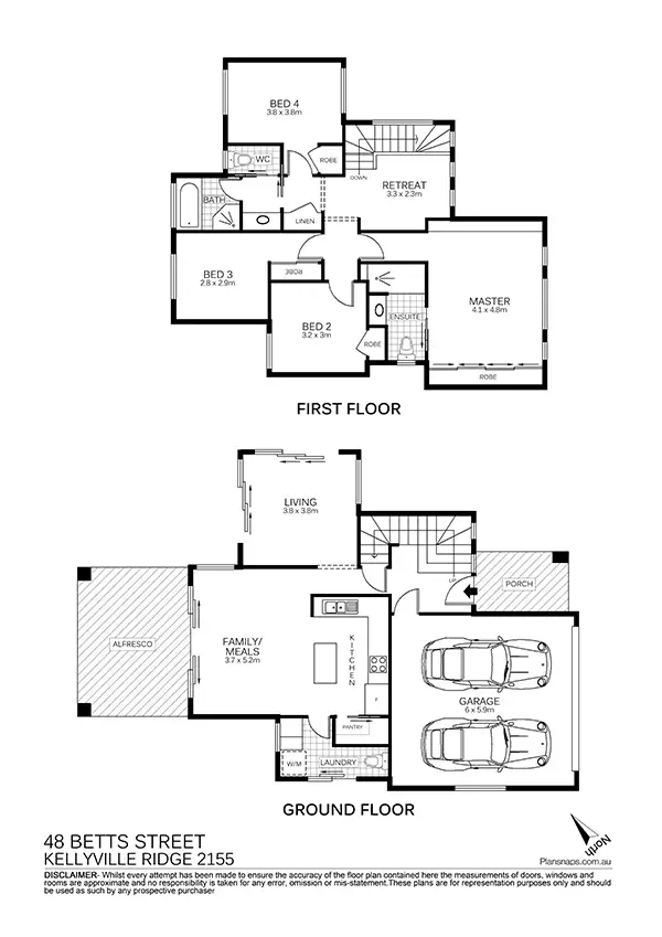 Floorplan of Homely house listing, 48 Betts Road, Kellyville Ridge NSW 2155