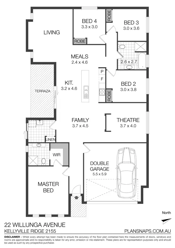 Floorplan of Homely house listing, 22 Willunga Avenue, Kellyville Ridge NSW 2155