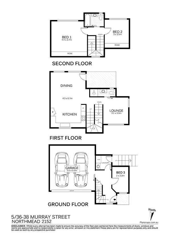 Floorplan of Homely townhouse listing, 5/36-38 Murray Street, Northmead NSW 2152