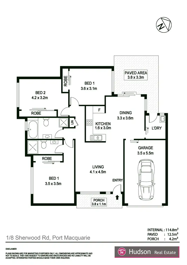 Floorplan of Homely villa listing, 1/8 Sherwood Road, Port Macquarie NSW 2444