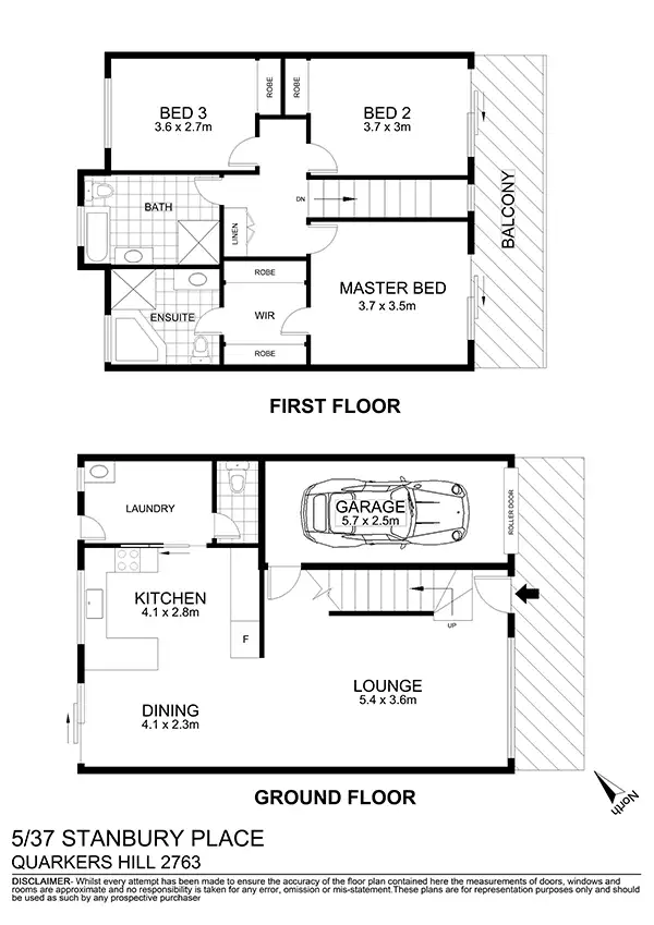 Floorplan of Homely unit listing, 5/37 Stanbury Place, Quakers Hill NSW 2763