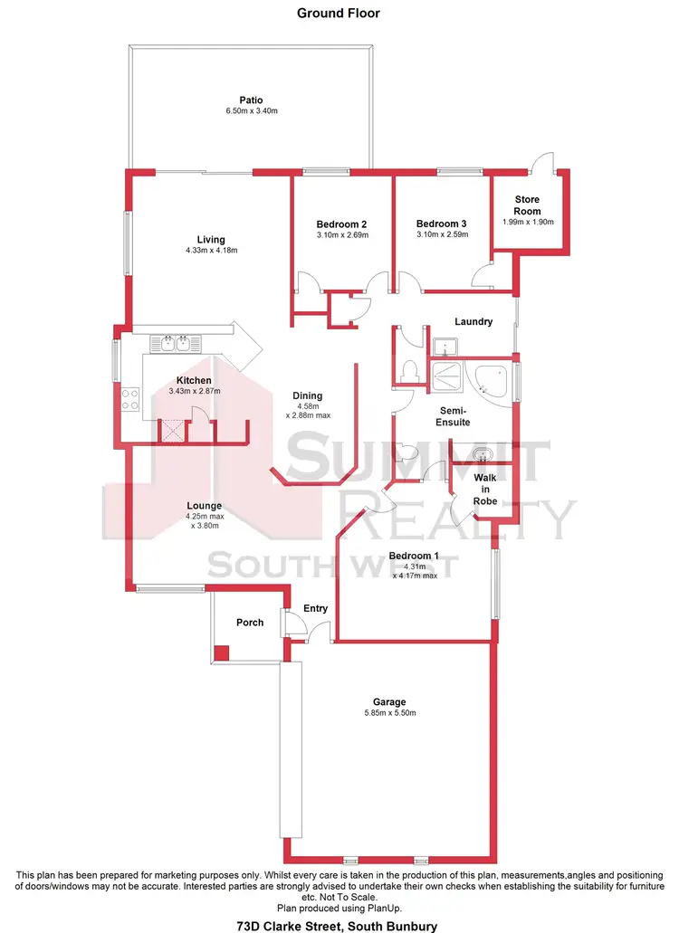 Floorplan of Homely unit listing, 73d Clarke Street, South Bunbury WA 6230