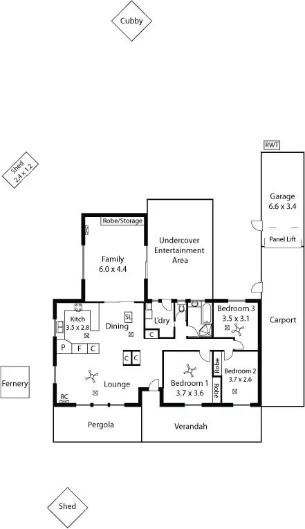 Floorplan of Homely house listing, 2 Pumphrey Court, Redwood Park SA 5097