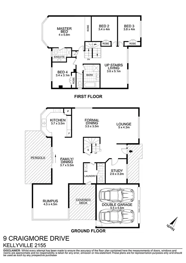 Floorplan of Homely house listing, 9 Craigmore Drive, Kellyville NSW 2155
