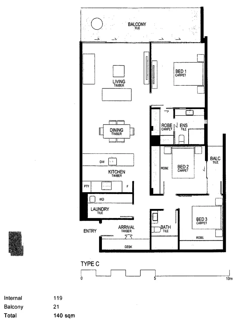Floorplan of Homely apartment listing, 203/135 South Terrace, Adelaide SA 5000