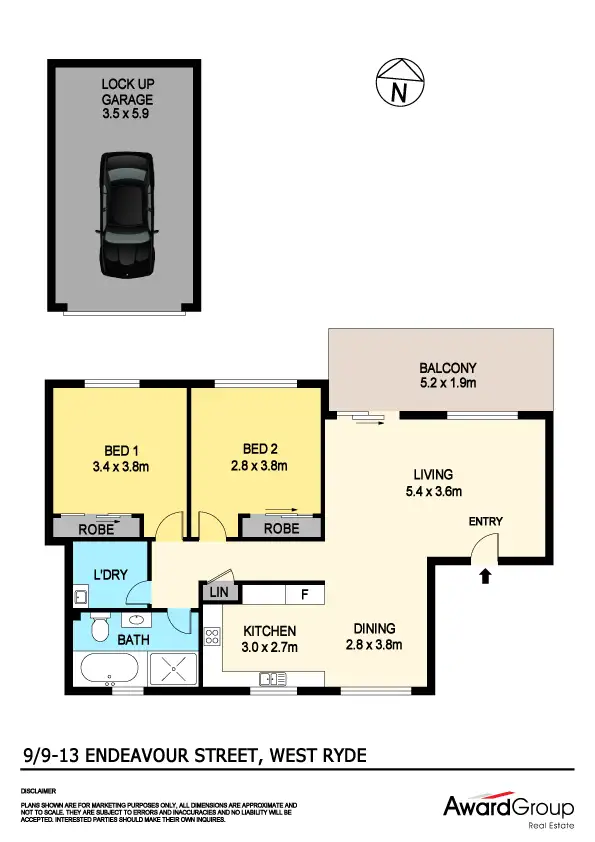 Floorplan of Homely unit listing, 9/9-13 Endeavour Street, West Ryde NSW 2114