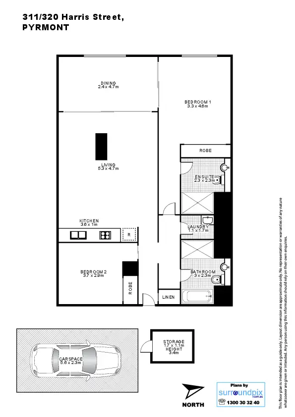 Floorplan of Homely apartment listing, 311/320 Harris Street, Pyrmont NSW 2009