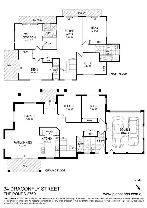 Floorplan of Homely house listing, 34 Dragonfly Street, The Ponds NSW 2769
