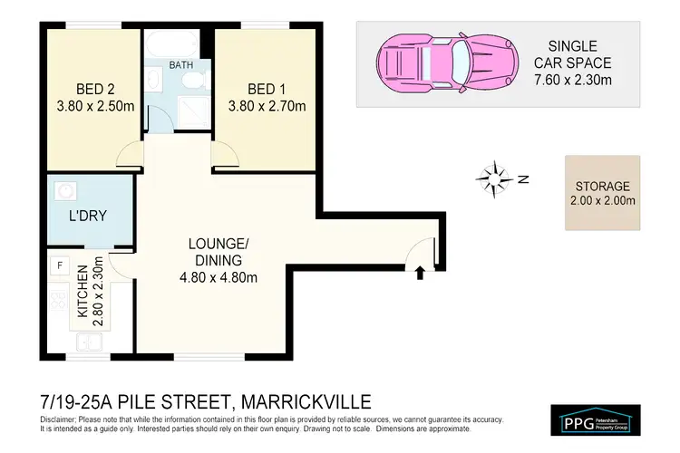 Floorplan of Homely unit listing, 7/19-25A Pile Street, Marrickville NSW 2204
