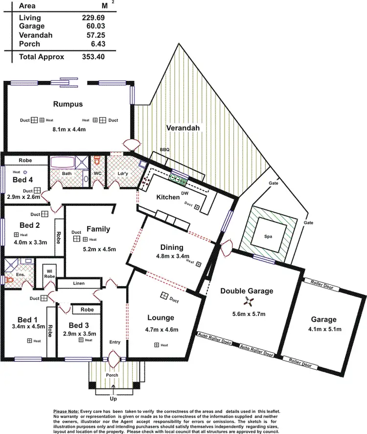 Floorplan of Homely house listing, 1 Kincraig Crescent, Modbury SA 5092