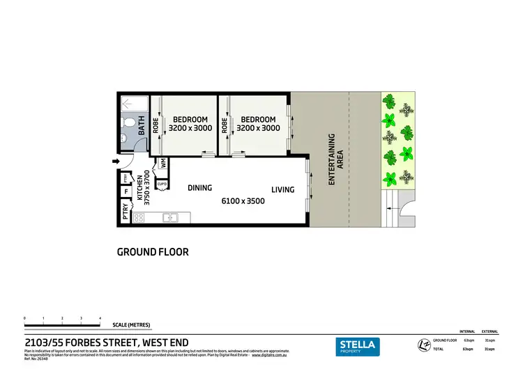 Floorplan of Homely unit listing, 2103/55 Forbes Street, West End QLD 4101