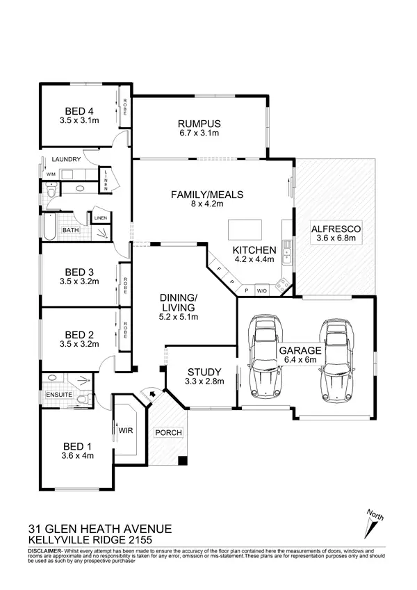 Floorplan of Homely house listing, 31 Glenheath Avenue, Kellyville Ridge NSW 2155