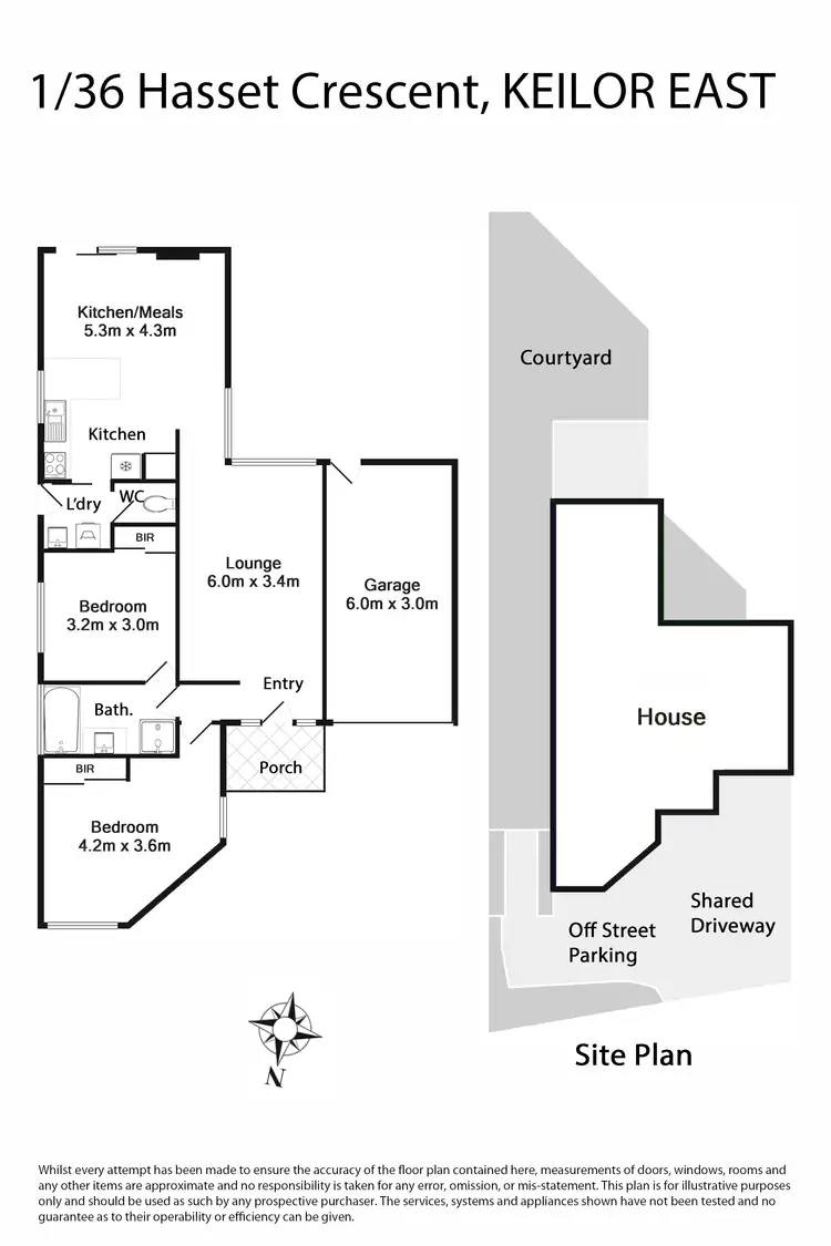 Floorplan of Homely unit listing, 1/36 Hassett Crescent, Keilor East VIC 3033