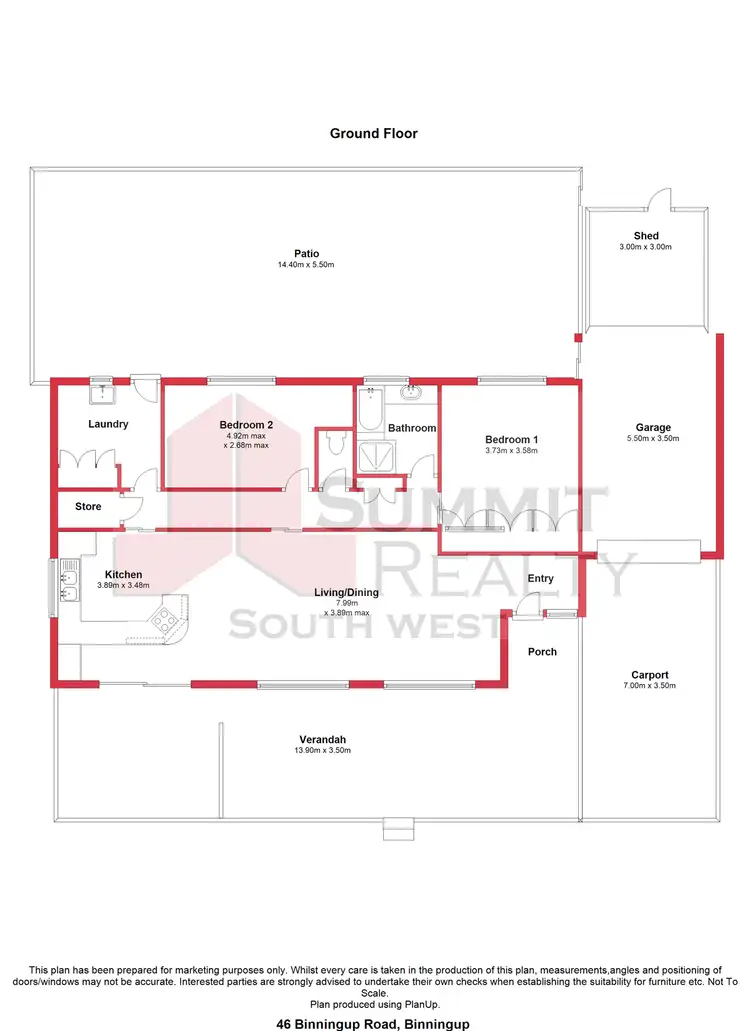 Floorplan of Homely house listing, 46 Binningup Road, Binningup WA 6233