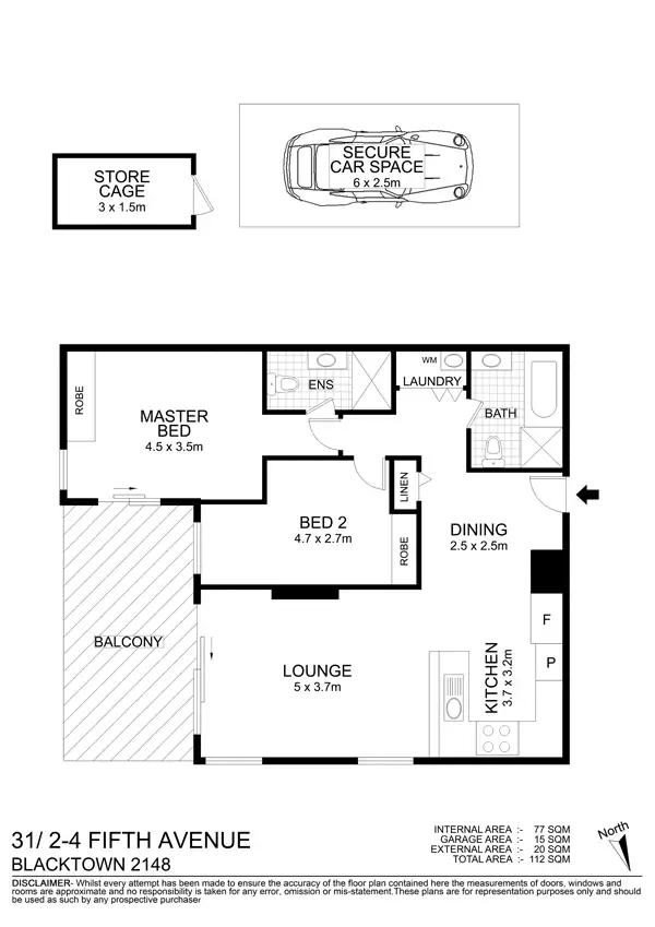 Floorplan of Homely unit listing, Unit 31/2 Fifth Avenue, Blacktown NSW 2148