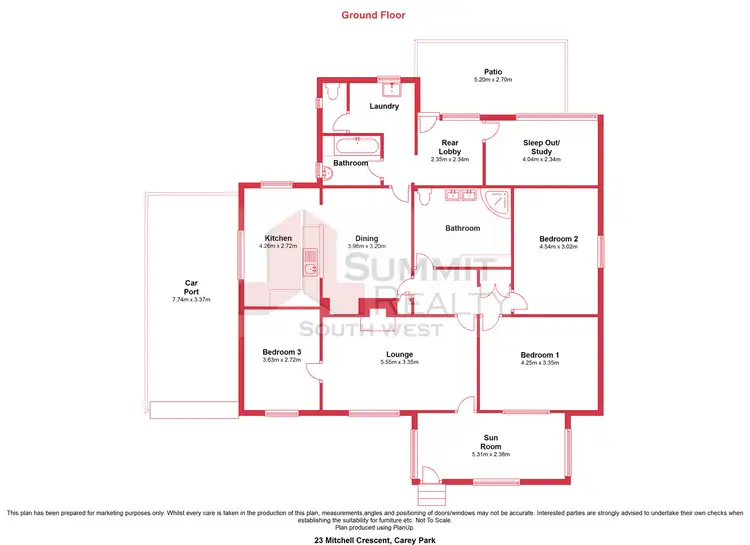Floorplan of Homely house listing, 23 Mitchell Crescent, Carey Park WA 6230