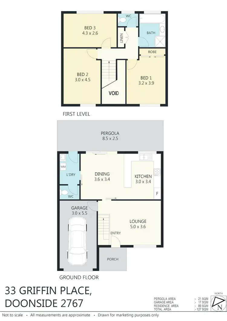 Floorplan of Homely townhouse listing, 33 Griffin Pl, Doonside NSW 2767