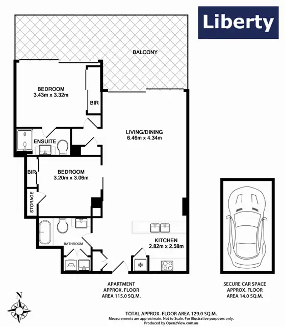 Floorplan of Homely unit listing, 411/2-4 Powell Street, Waterloo NSW 2017