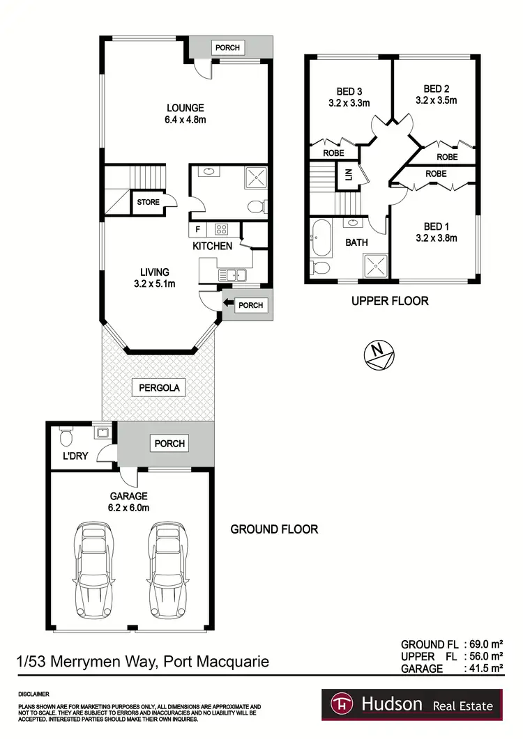 Floorplan of Homely townhouse listing, 1/53 Merrymen Way, Port Macquarie NSW 2444