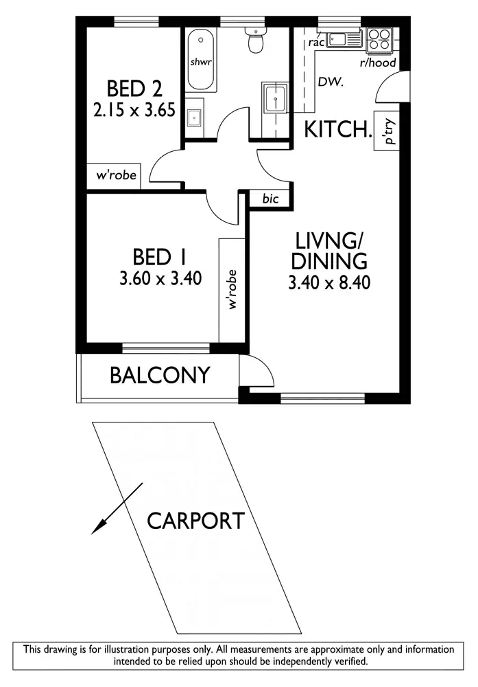 Floorplan of Homely unit listing, 8/308 Anzac Highway, Plympton SA 5038