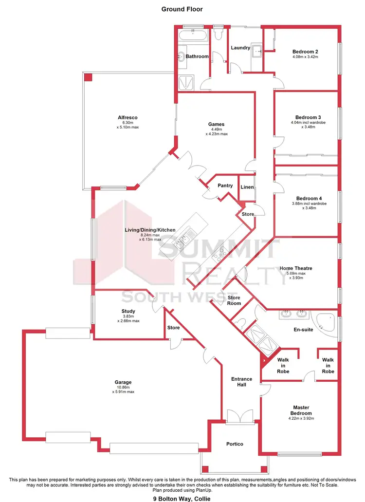 Floorplan of Homely house listing, 9 Bolton Way, Collie WA 6225