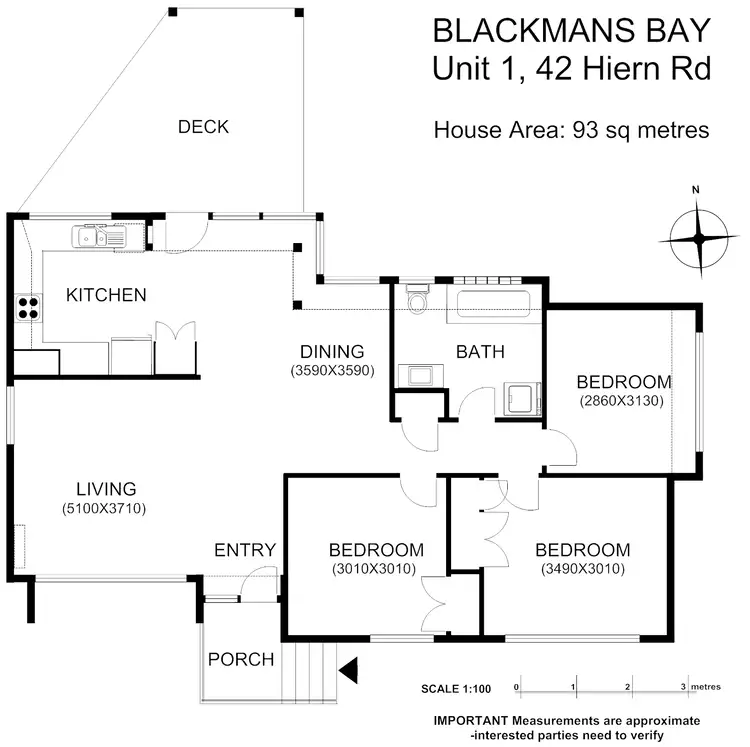 Floorplan of Homely unit listing, 42 Hiern Road, Blackmans Bay TAS 7052