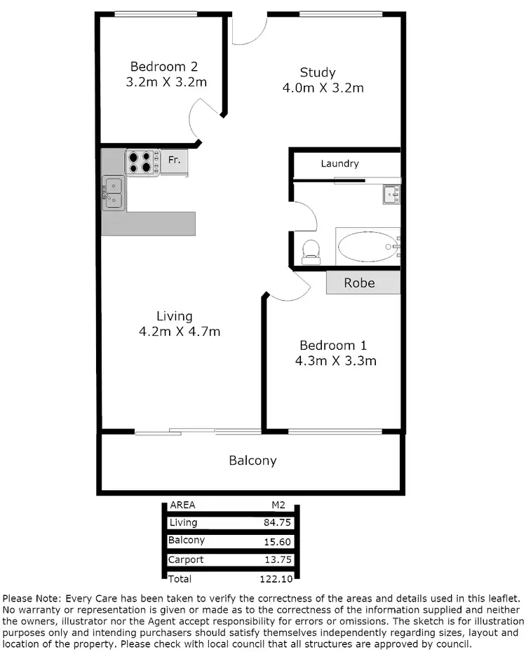 Floorplan of Homely apartment listing, 11/422- 430 Pulteney Street, Adelaide SA 5000