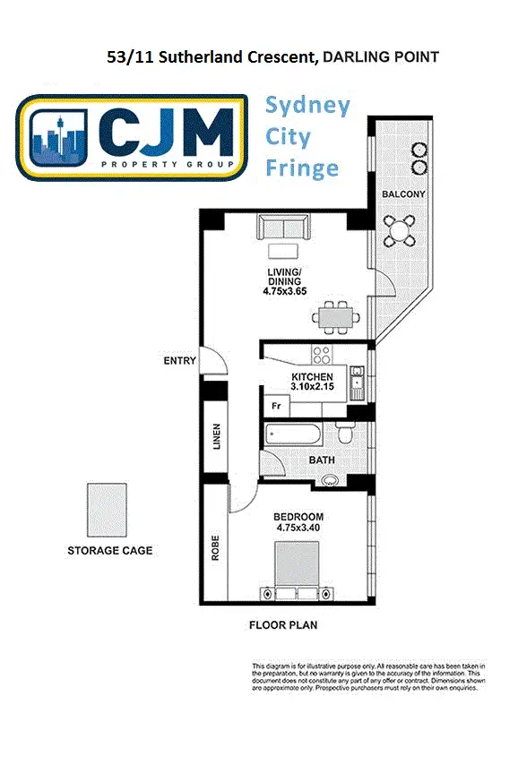 Floorplan of Homely unit listing, Unit 53/11 Sutherland Crescent, Darling Point NSW 2027