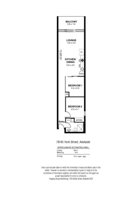 Floorplan of Homely apartment listing, 78/45 York Street, Adelaide SA 5000