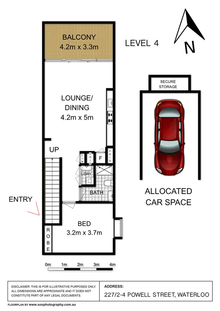 Floorplan of Homely unit listing, 227/2-4 Powell Street, Waterloo NSW 2017